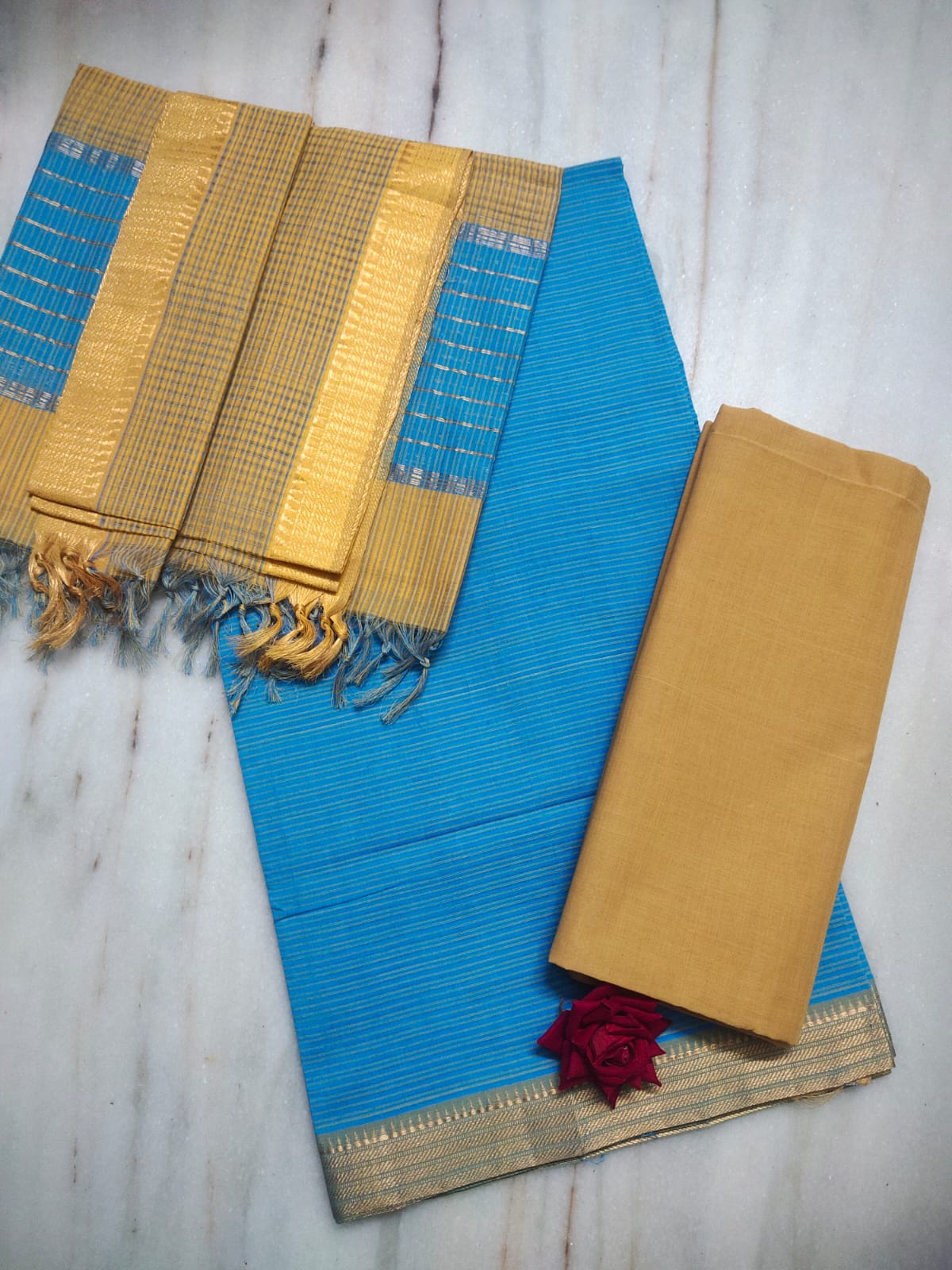 Mangalagiri pure handloom cotton by cotton dress material