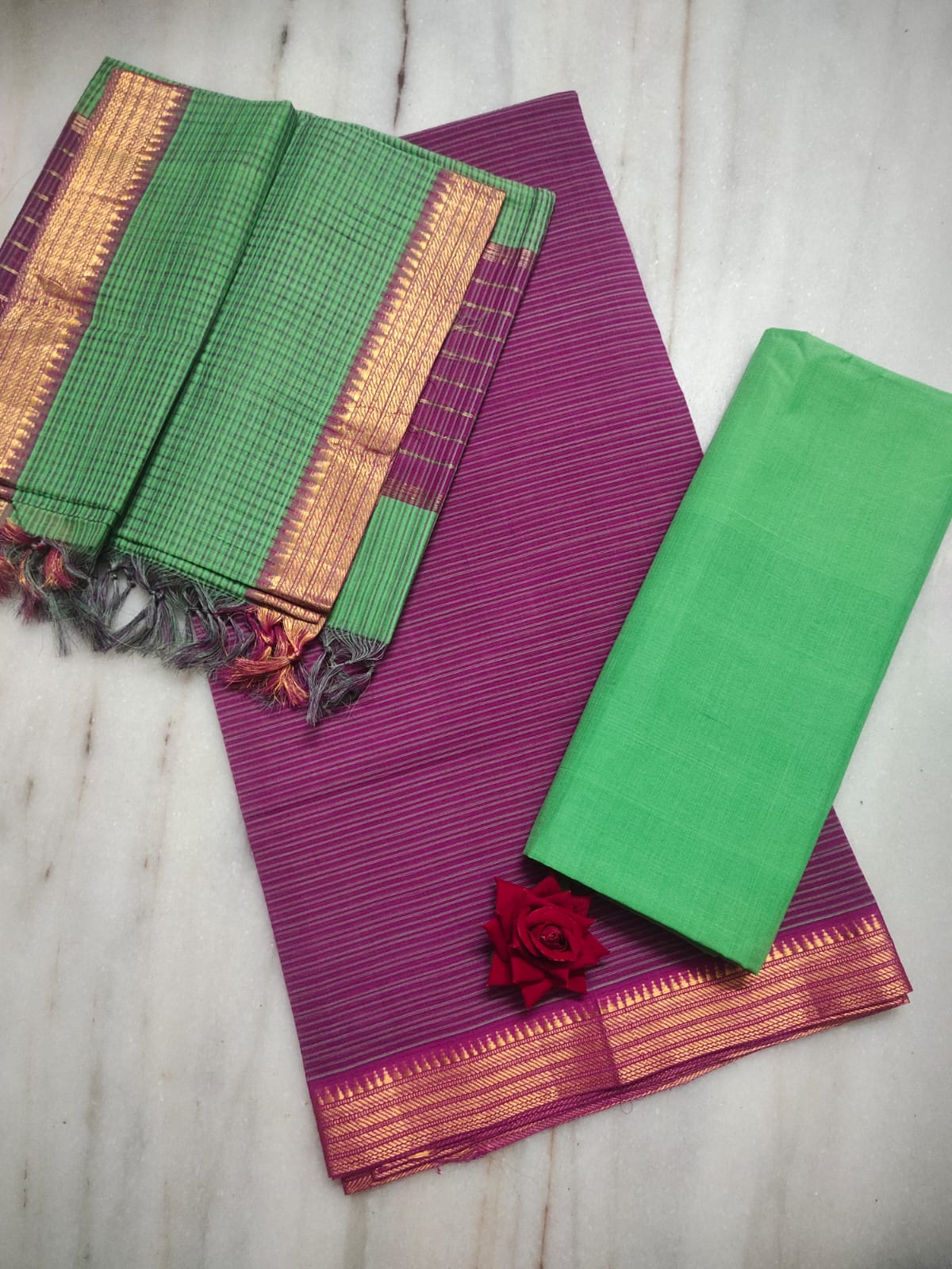 Mangalagiri pure handloom cotton by cotton dress material