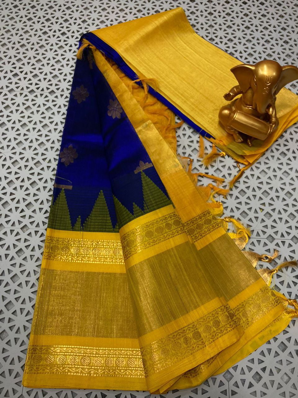 Mangalagiri pure kuppadam pattu rich border and rich pallu work saree