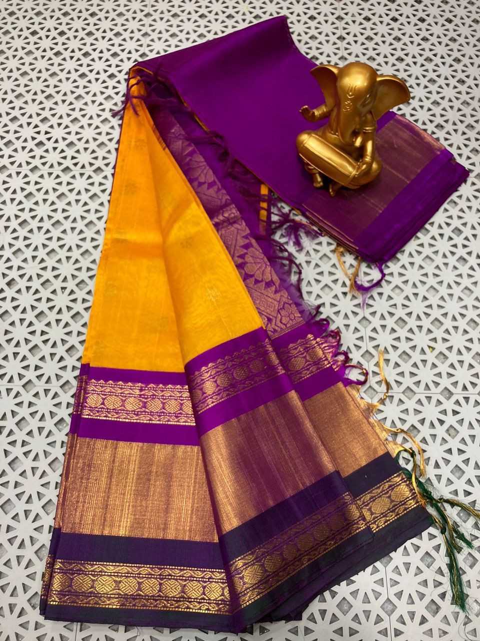 Mangalagiri pure kuppadam pattu rich border and rich pallu work saree