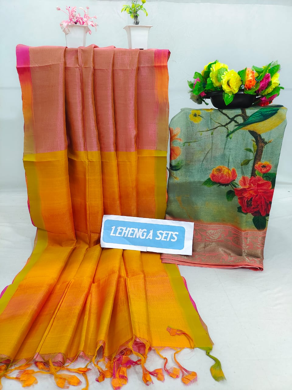 Mangalagiri pure pattu by cotton lehenga material