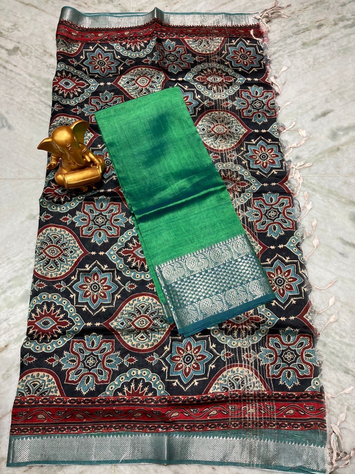 Mangalagiri pure pattu by cotton top and dupatta set