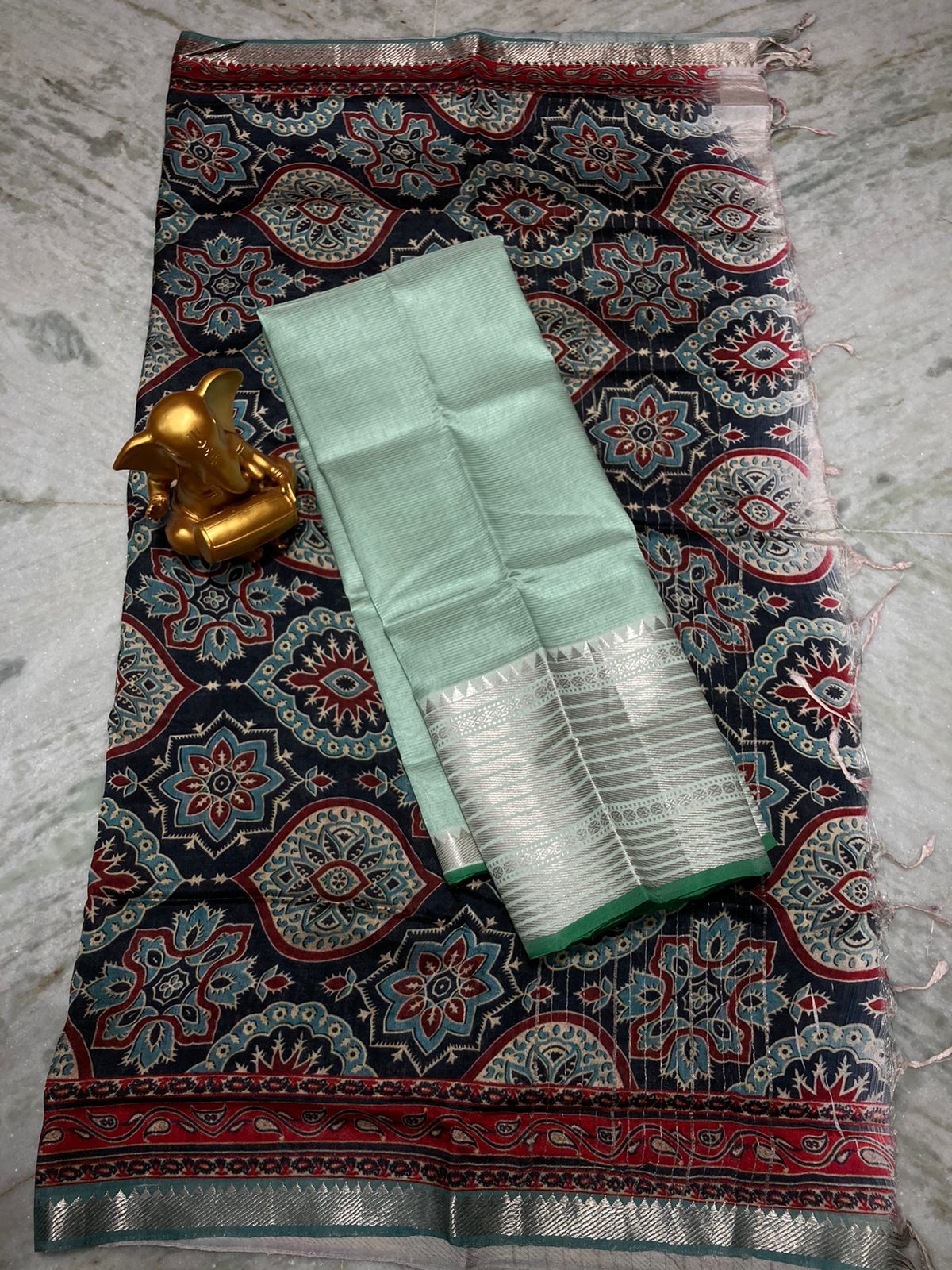 Mangalagiri pure pattu by cotton top and dupatta set