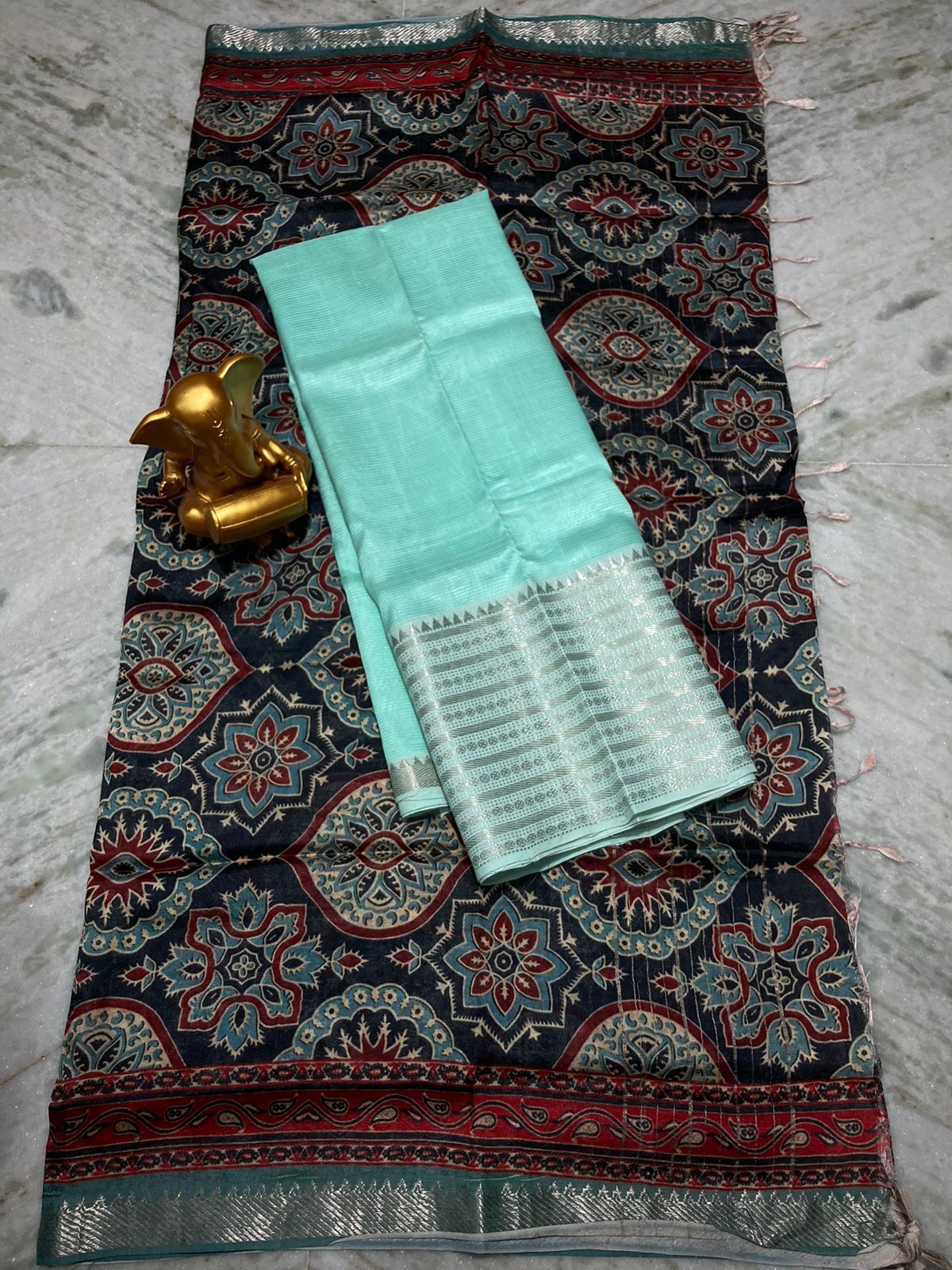 Mangalagiri pure pattu by cotton top and dupatta set