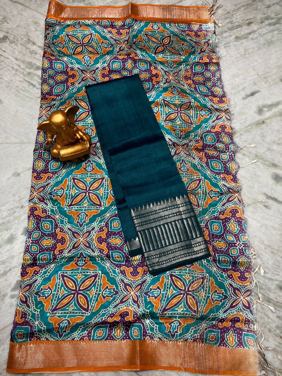 Mangalagiri pure pattu by cotton top and dupatta set