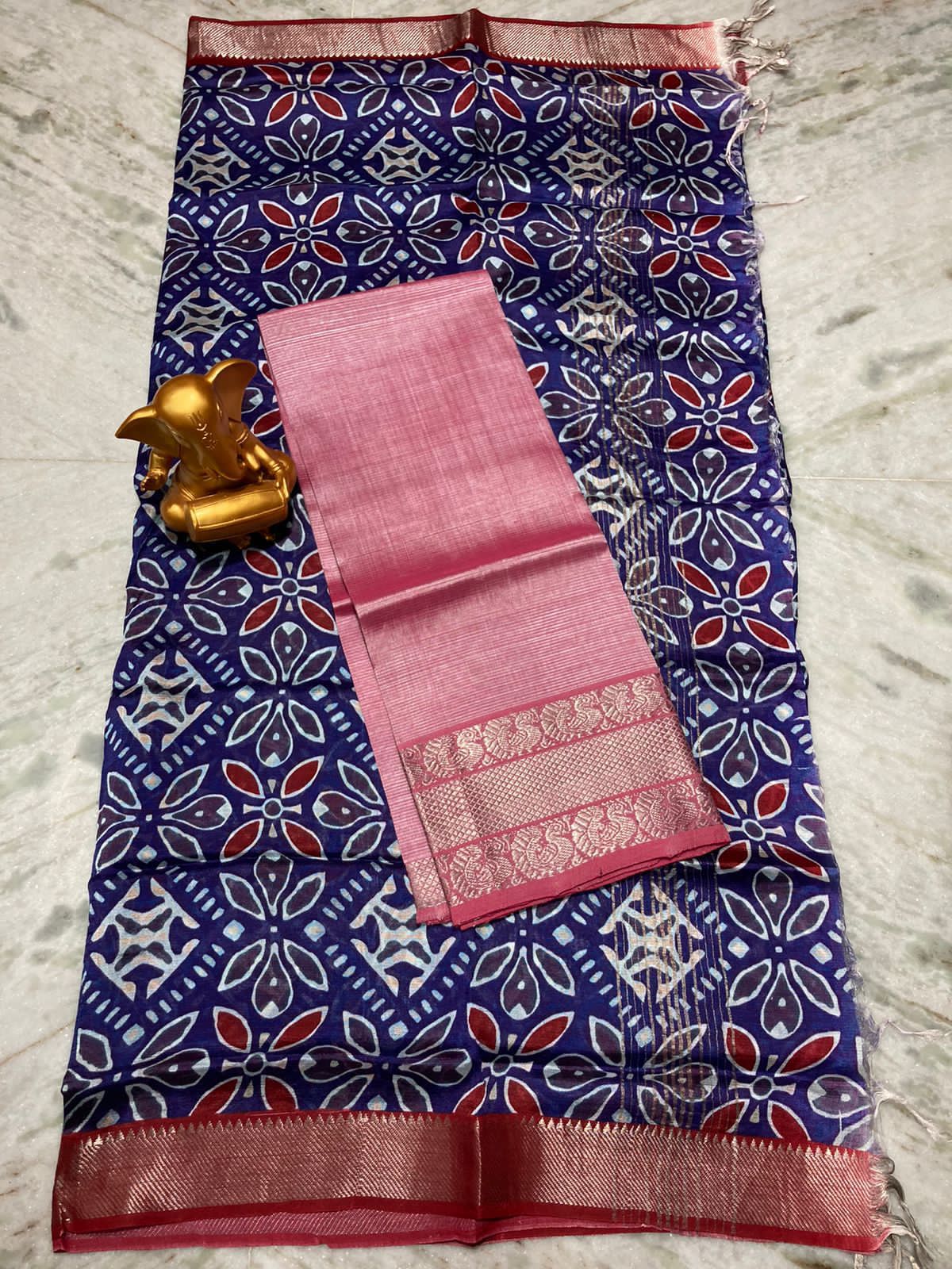 Mangalagiri pure pattu by cotton top and dupatta set