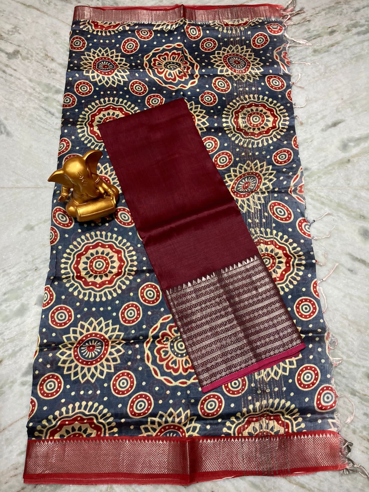 Mangalagiri pure pattu by cotton top and dupatta set