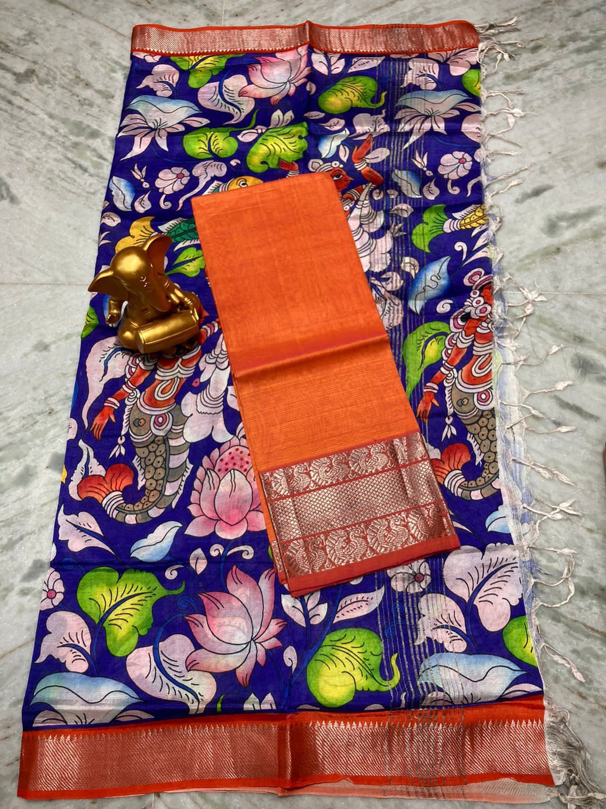 Mangalagiri pure pattu by cotton top and dupatta set