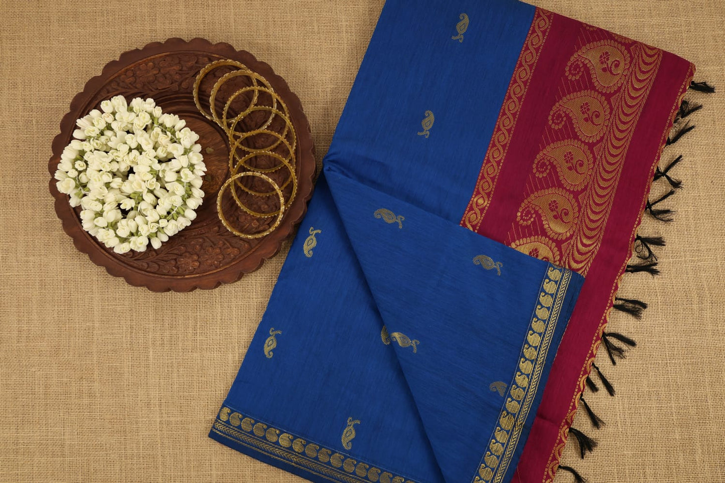 Elegant mango pattern Kalyani silk‑cotton saree