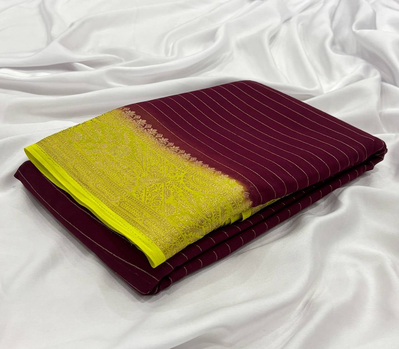 Mysore Chiffon Stripes saree