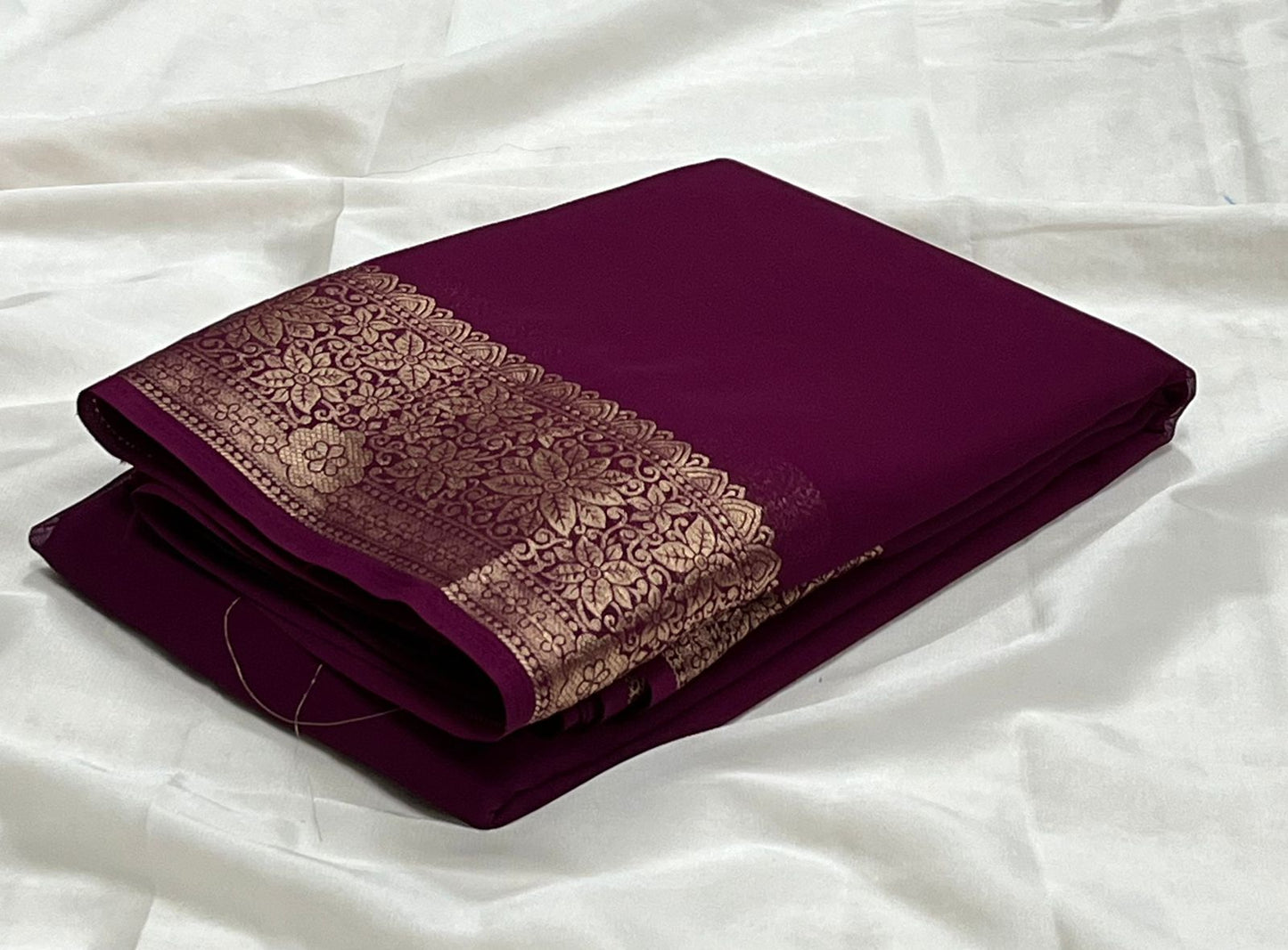 Mysore Dani Chiffon Plain Saree