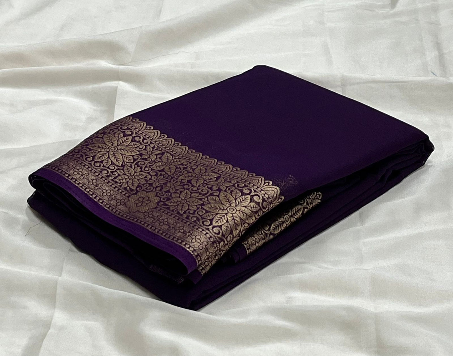 Mysore Dani Chiffon Plain Saree