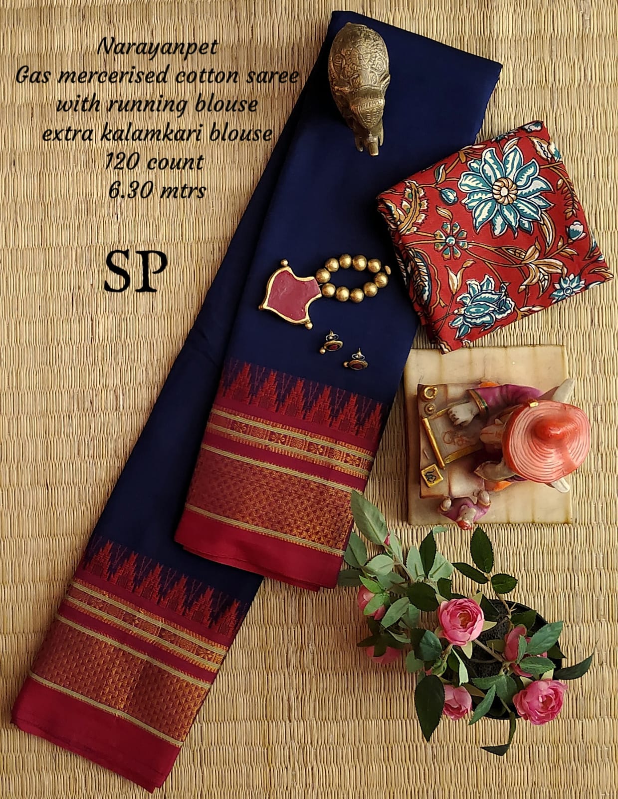 Narayanpet machine gas mercerized cotton saree