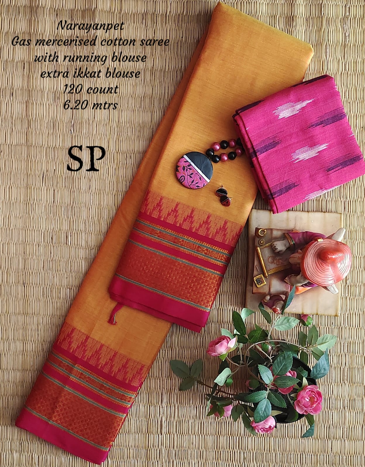 Narayanpet machine gas mercerized cotton saree