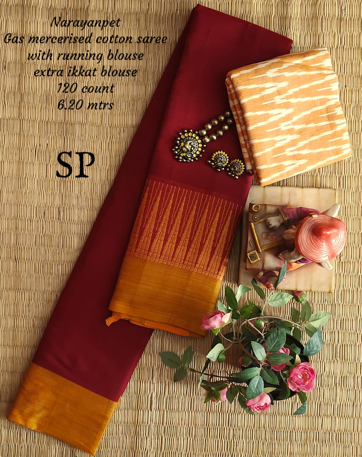 Narayanpet machine gas mercerized cotton saree