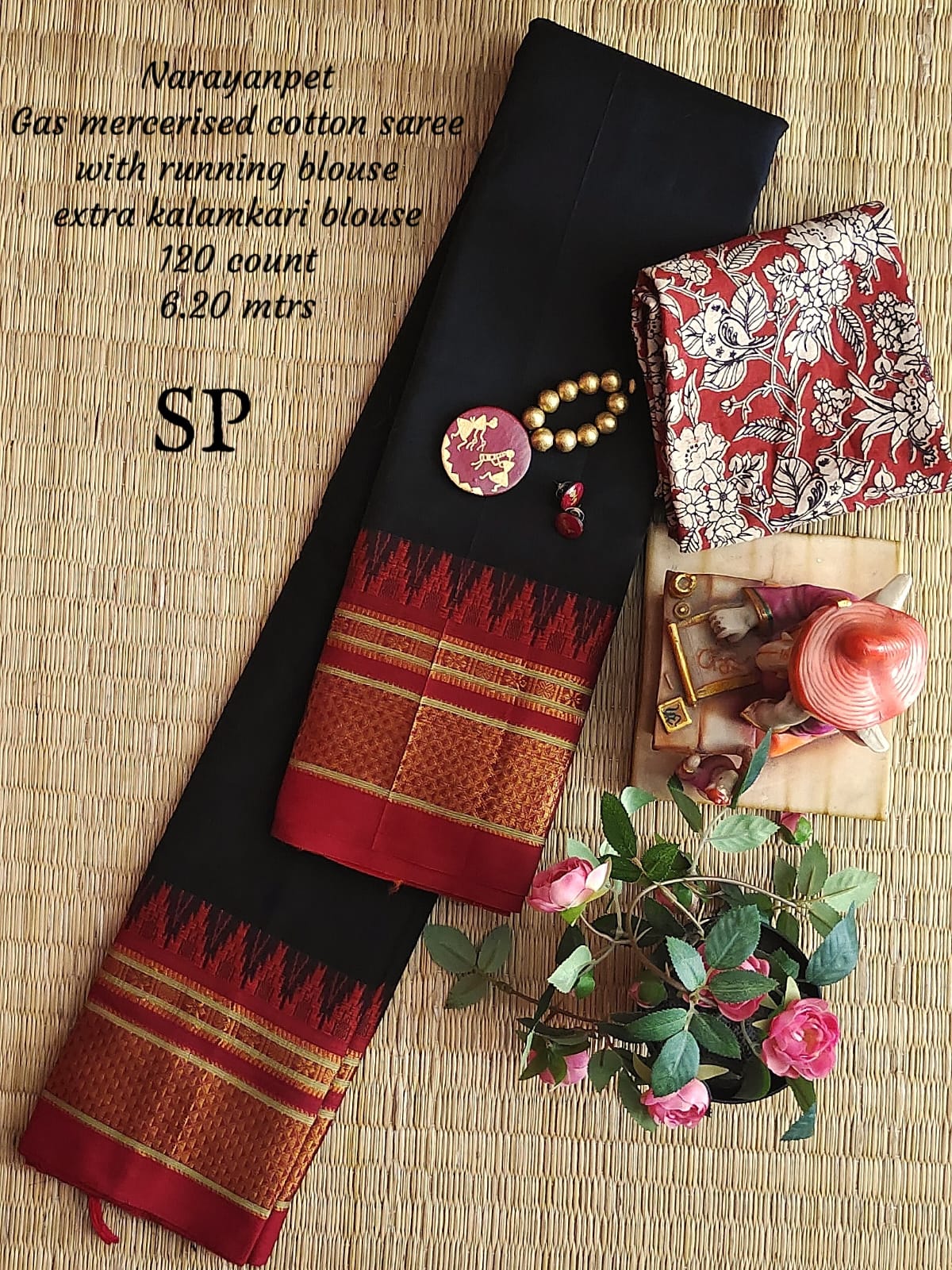 Narayanpet machine gas mercerized cotton saree