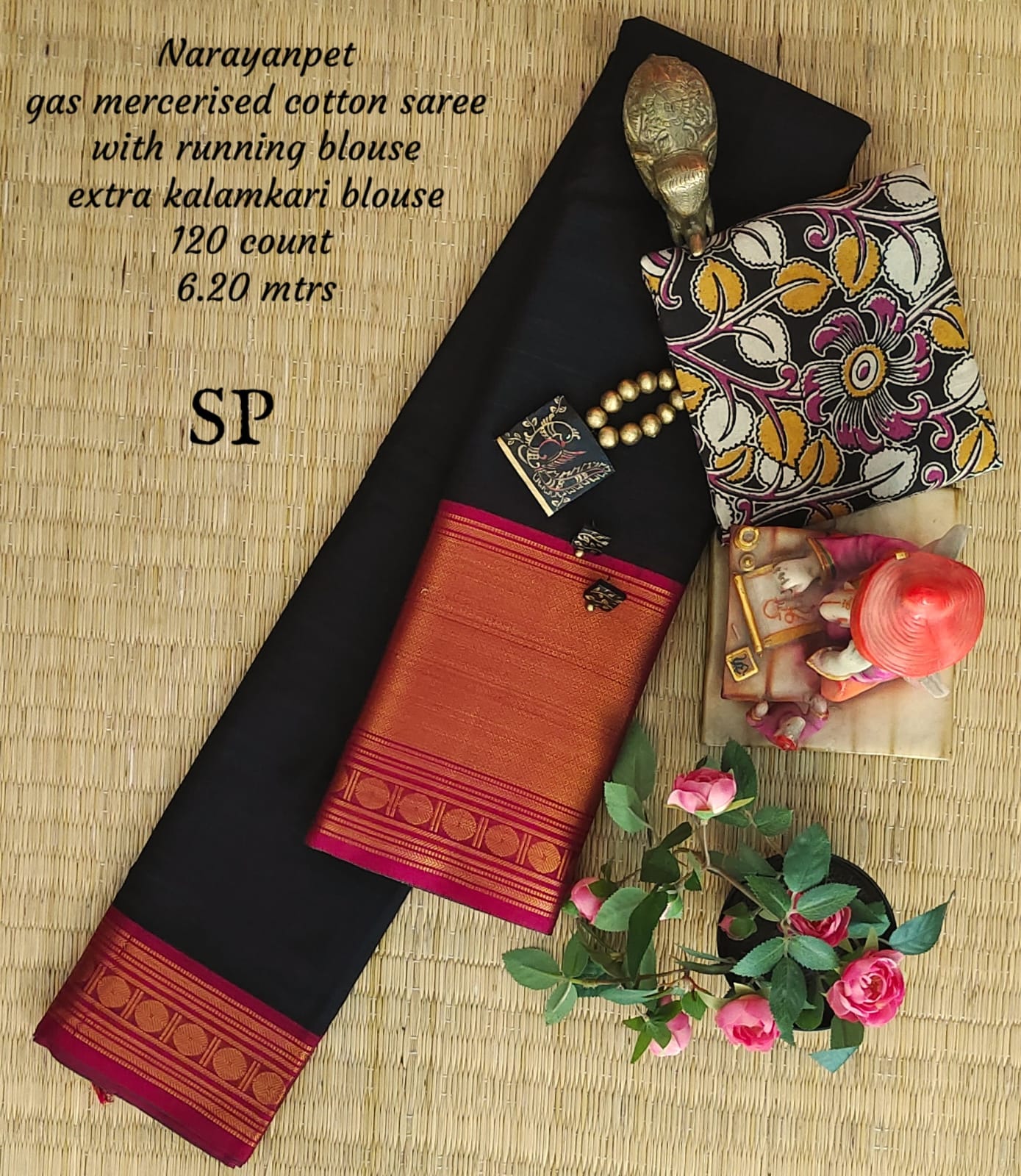 Narayanpet machine gas mercerized cotton saree