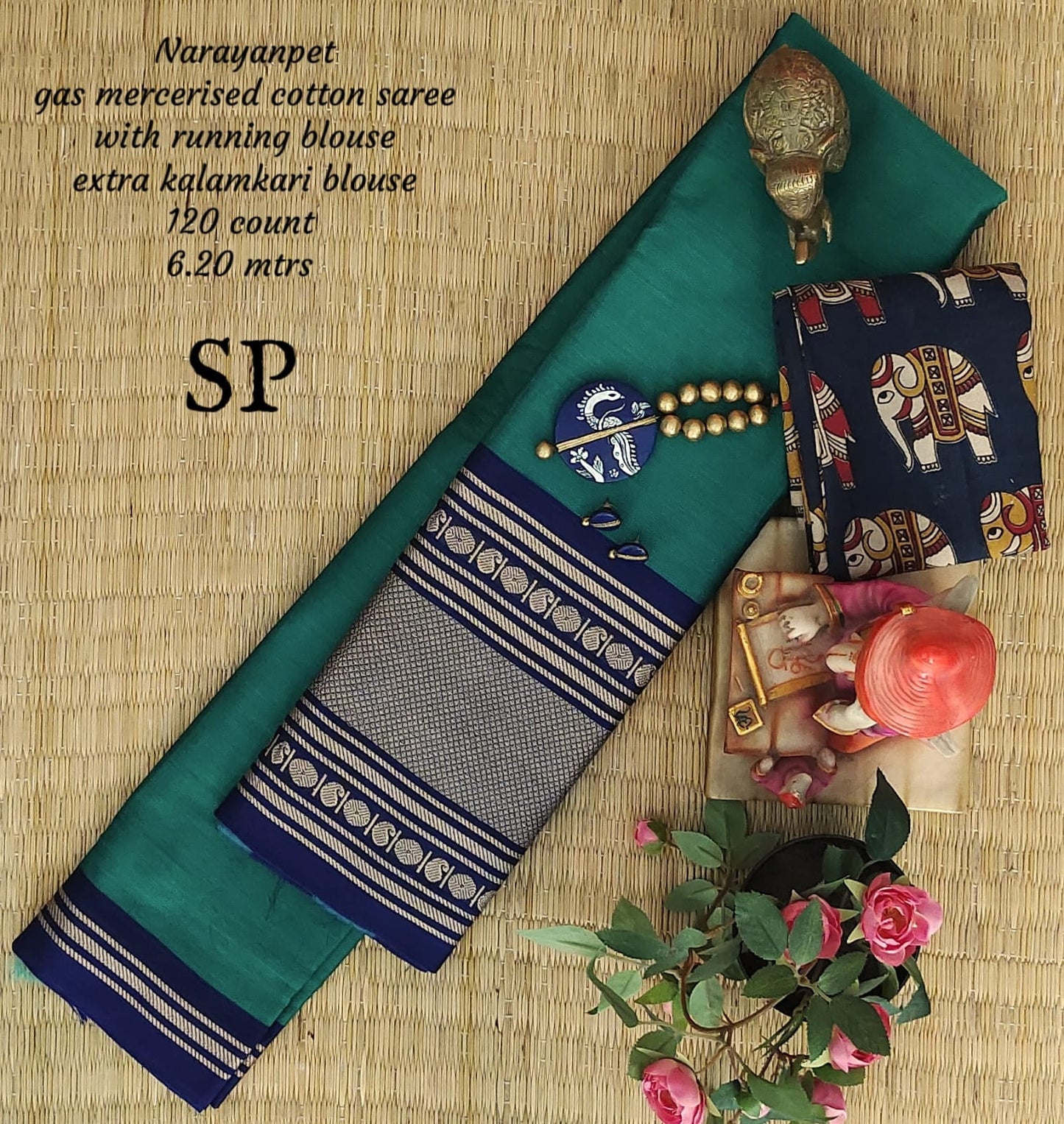 Narayanpet machine gas mercerized cotton saree