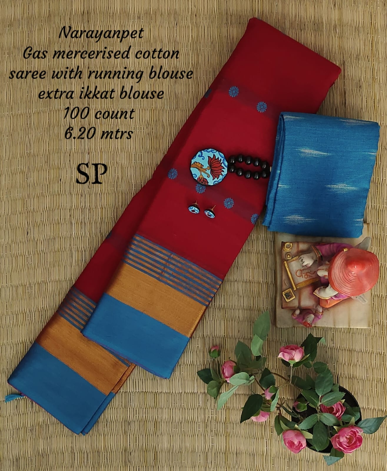 Narayanpet machine gas mercerized cotton saree