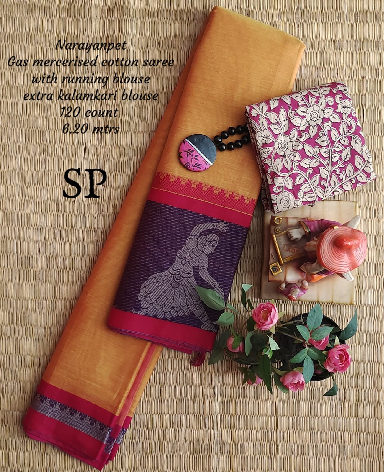 Narayanpet machine gas mercerized cotton saree