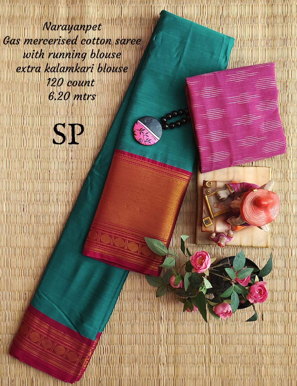 Narayanpet machine gas mercerized cotton saree