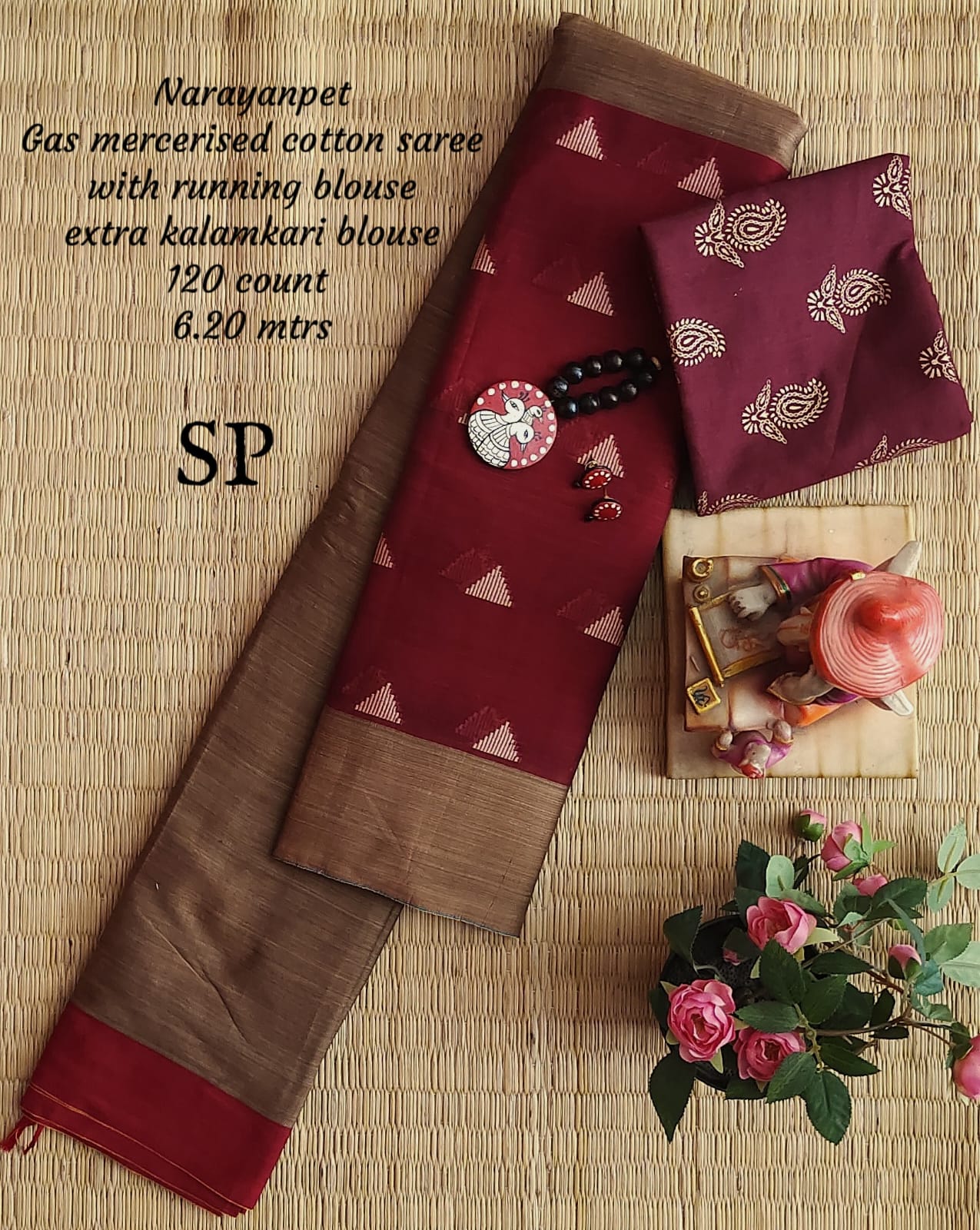 Narayanpet machine gas mercerized cotton saree