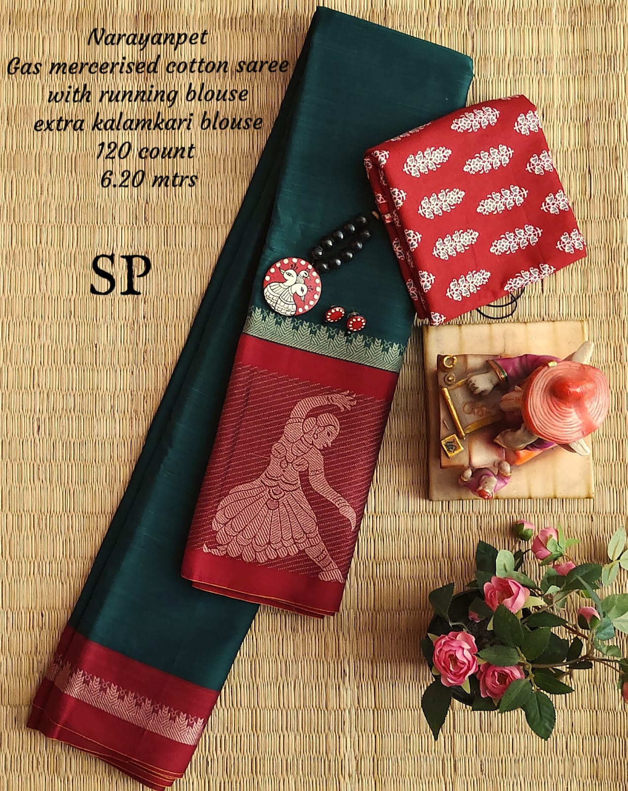 Narayanpet machine gas mercerized cotton saree