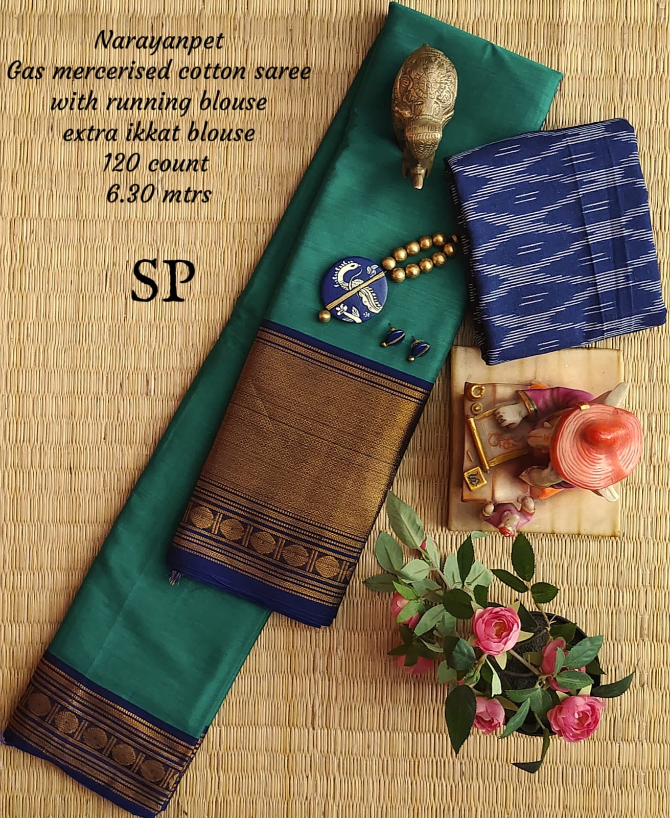 Narayanpet machine gas mercerized cotton saree