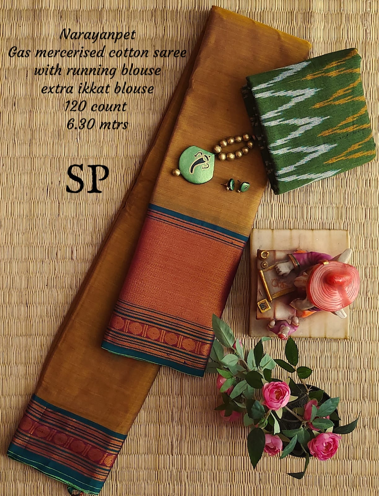 Narayanpet machine gas mercerized cotton saree