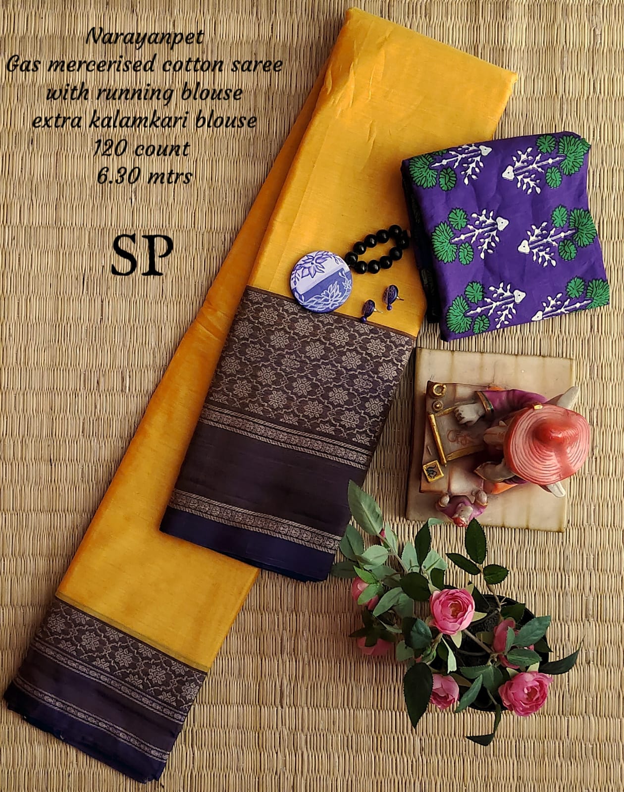 Narayanpet machine gas mercerized cotton saree
