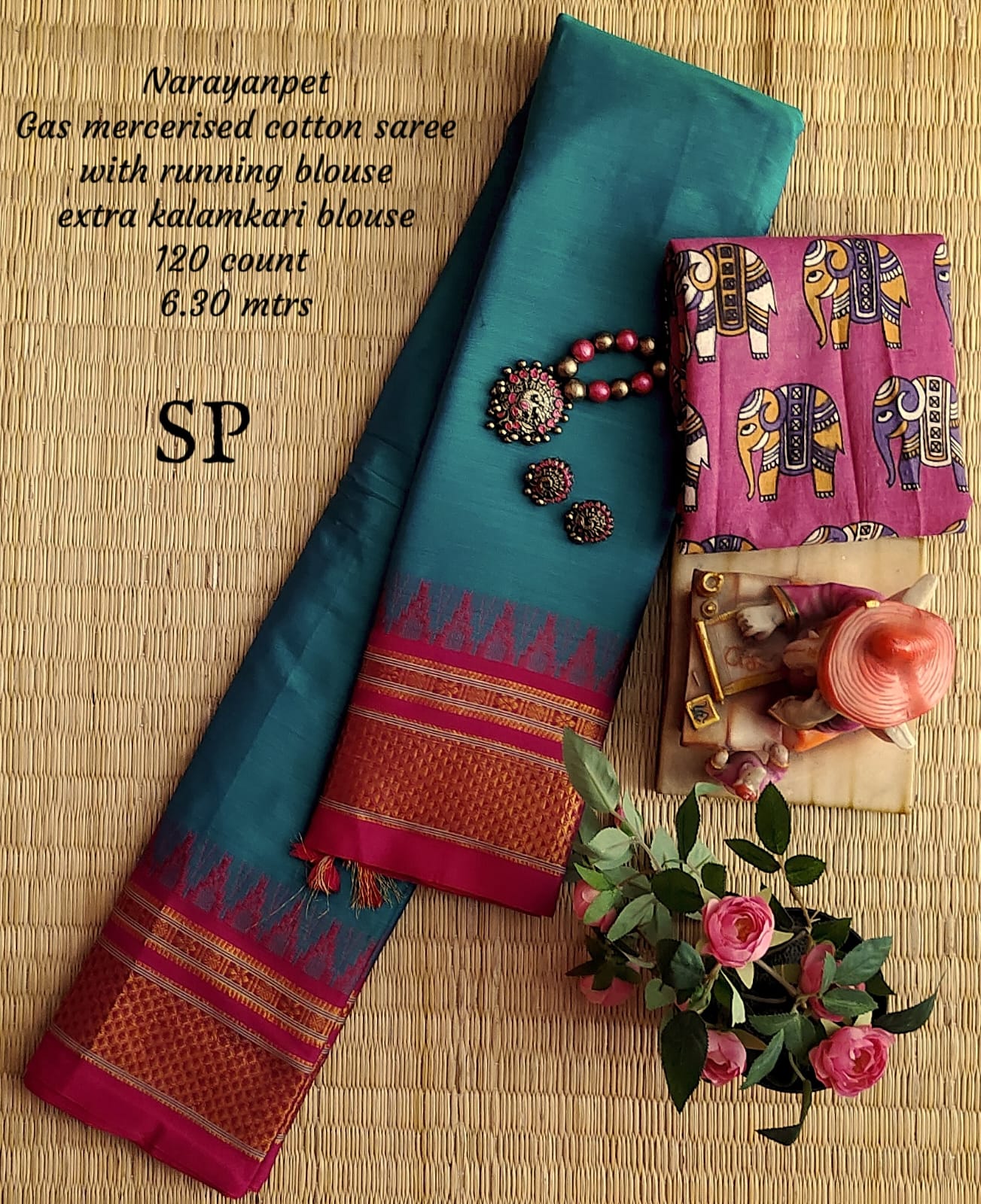 Narayanpet machine gas mercerized cotton saree