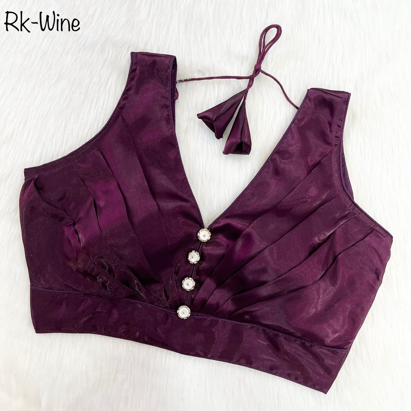New rafale silk pleated designer blouse