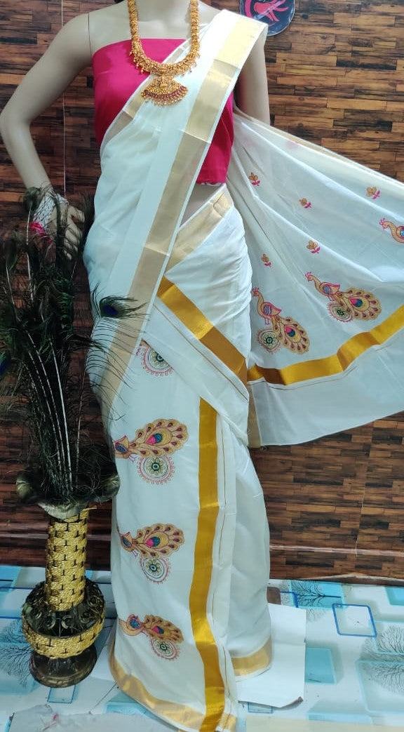 Kerala cotton set mundu for this onam festival