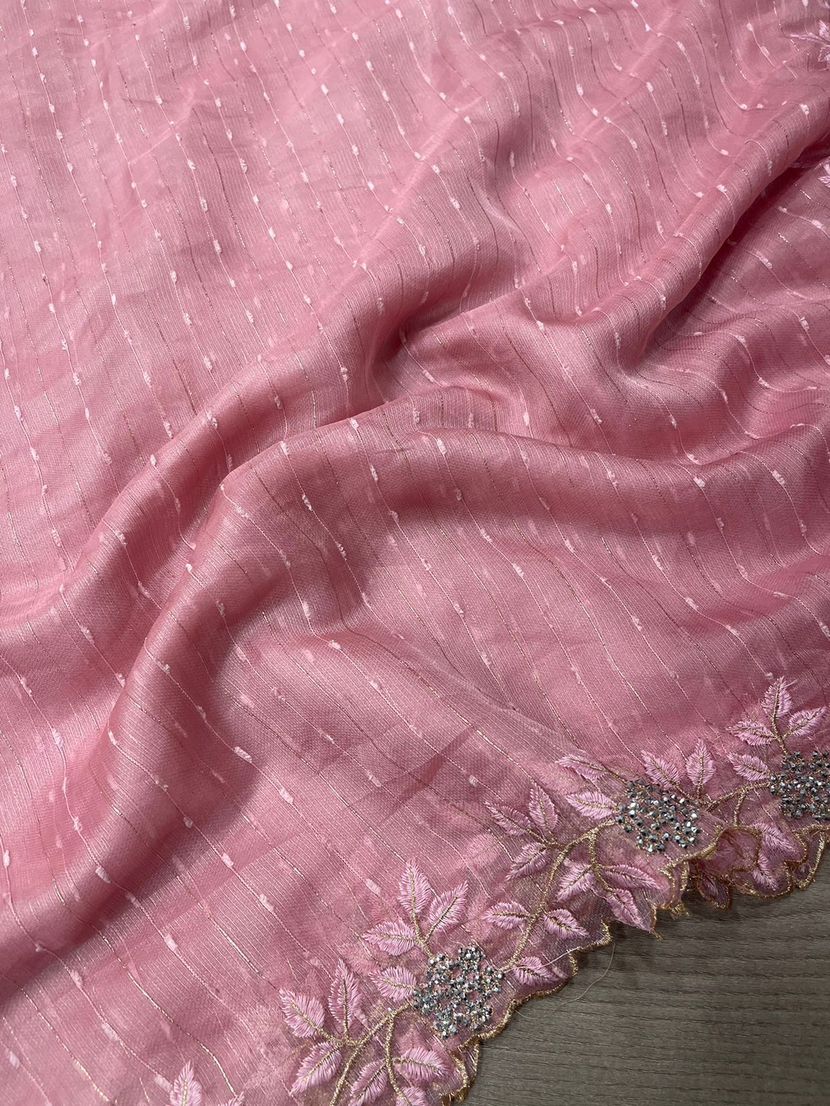 Organza Jute Multi Embroidery Work Saree