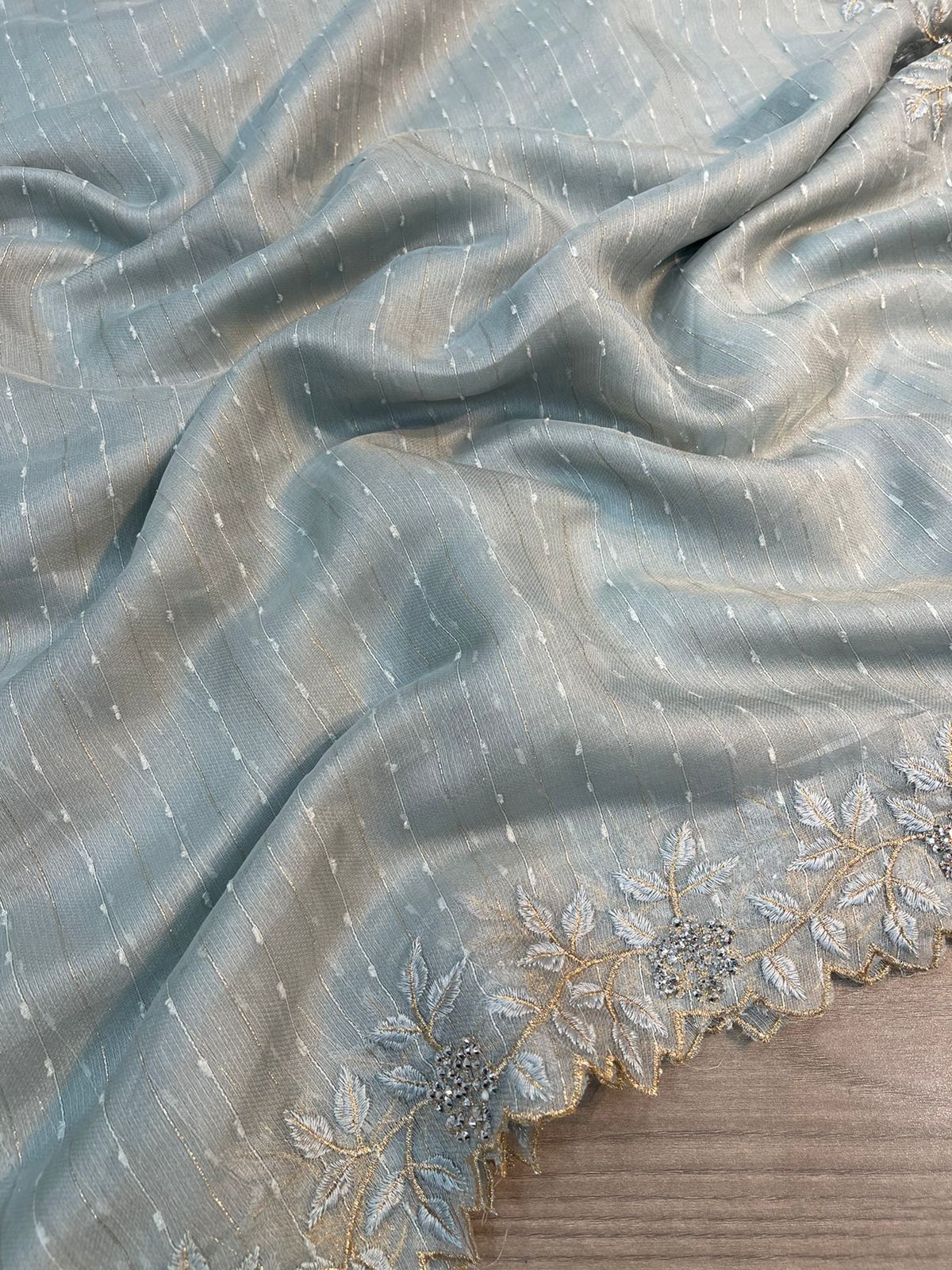 Organza Jute Multi Embroidery Work Saree
