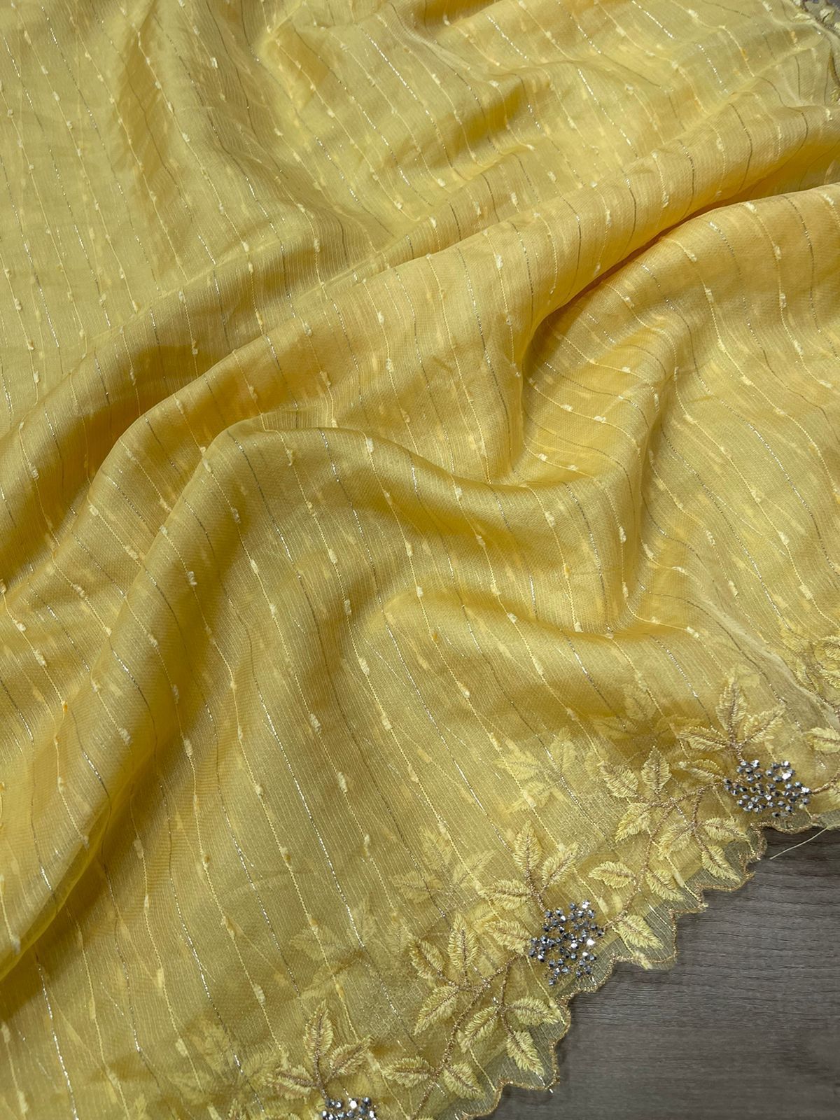 Organza Jute Multi Embroidery Work Saree