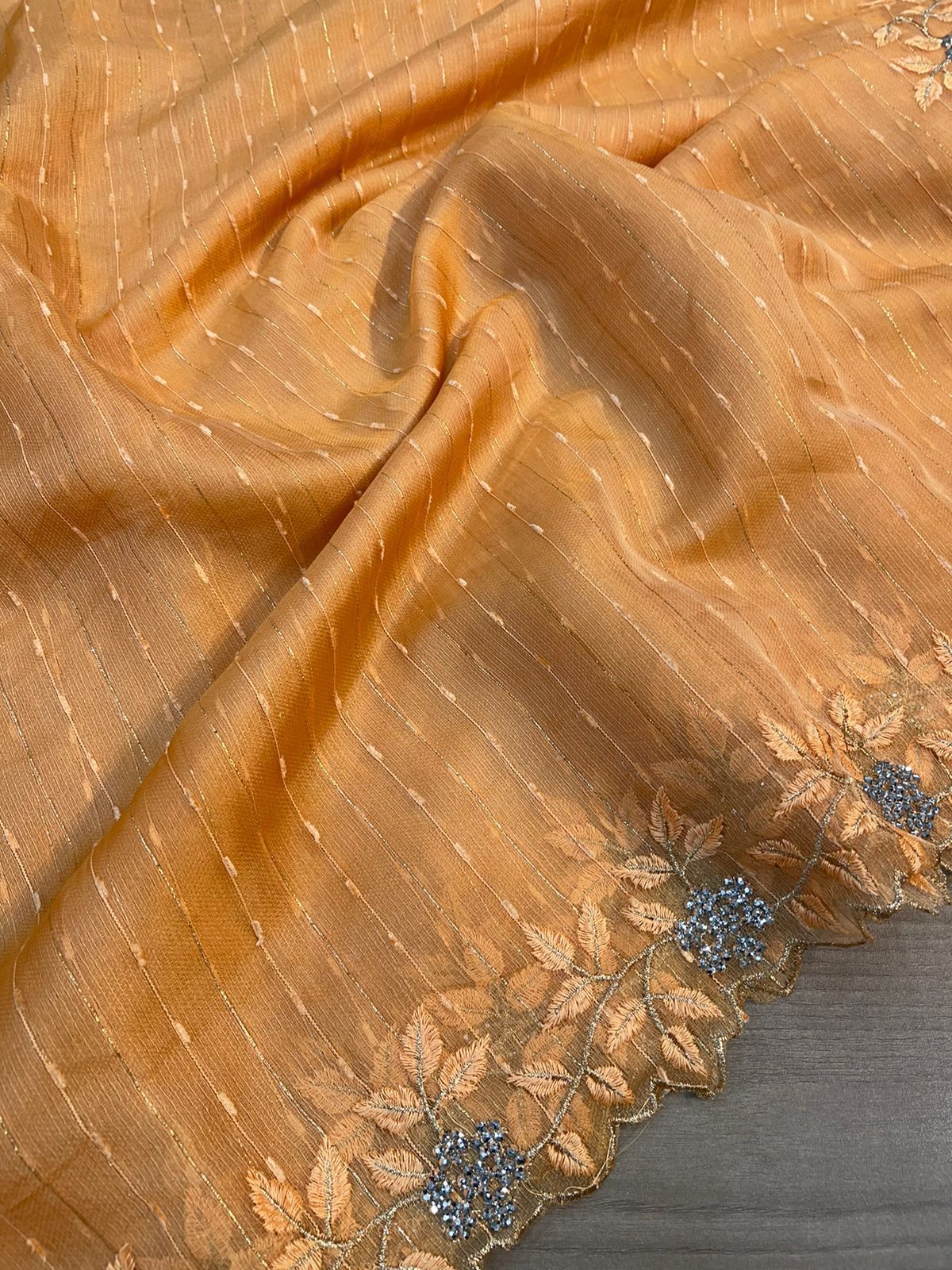Organza Jute Multi Embroidery Work Saree