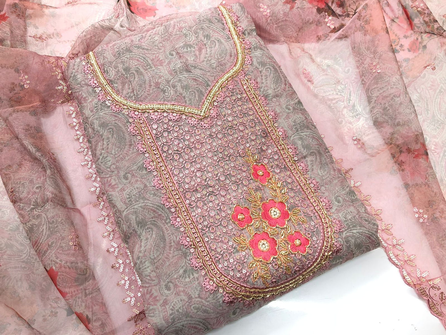 Organza Salwar Material