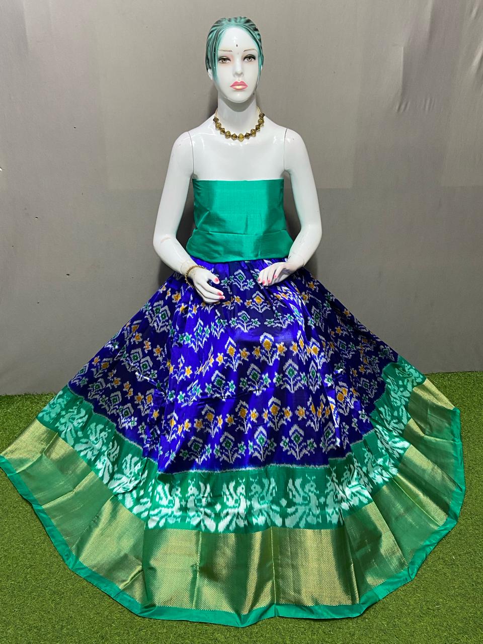 Pochampalli silk lehenga