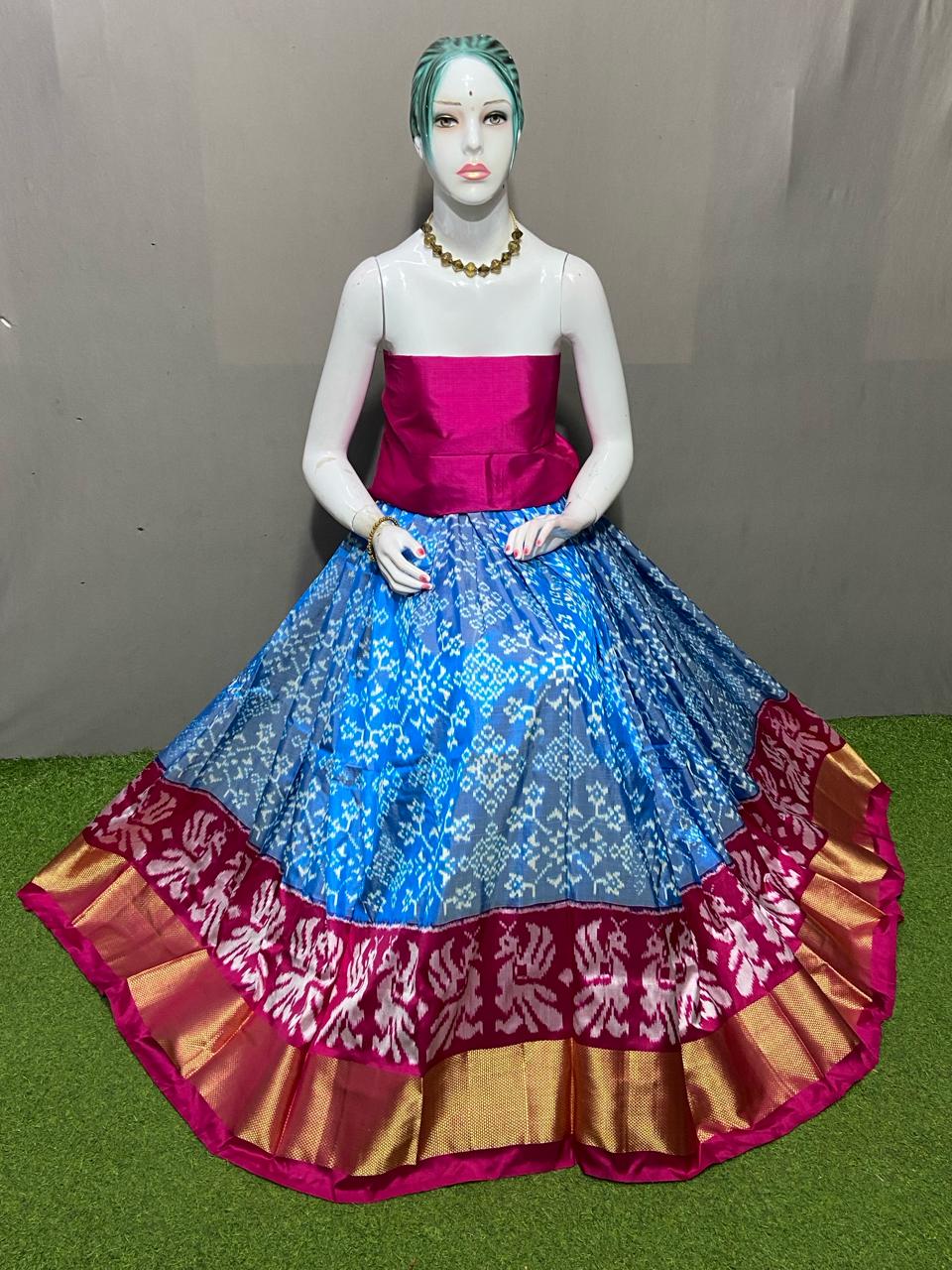 Pochampalli silk lehenga