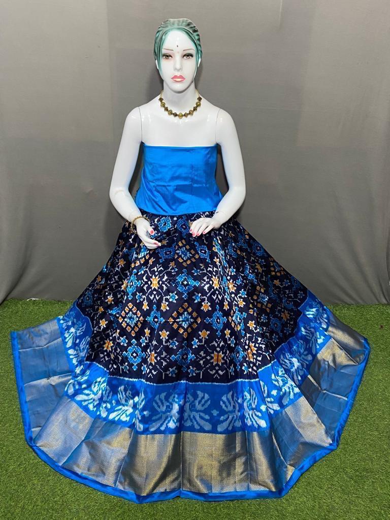 Pochampalli silk lehenga