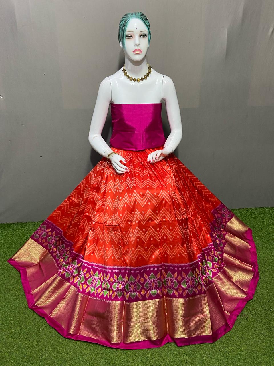 Pochampalli silk lehenga