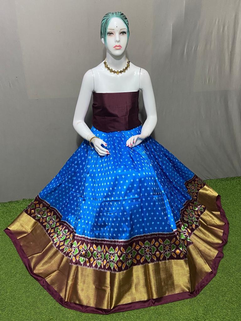 Pochampalli silk lehenga