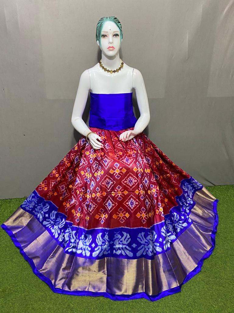 Pochampalli silk lehenga