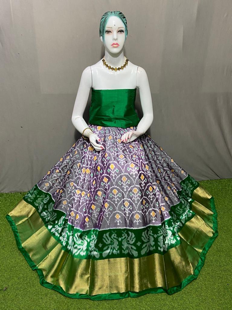 Pochampalli silk lehenga