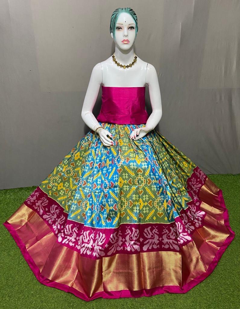 Pochampalli silk lehenga