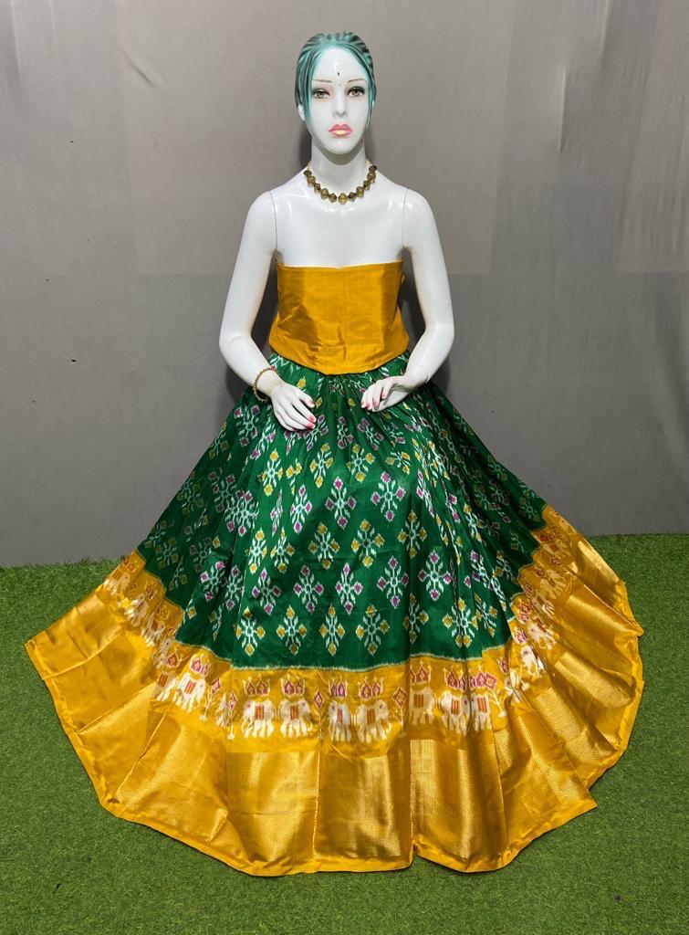 Pochampalli silk lehenga