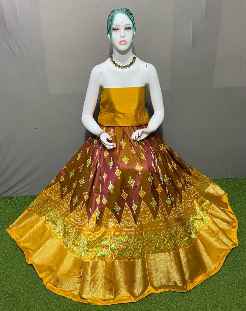 Pochampalli silk lehenga