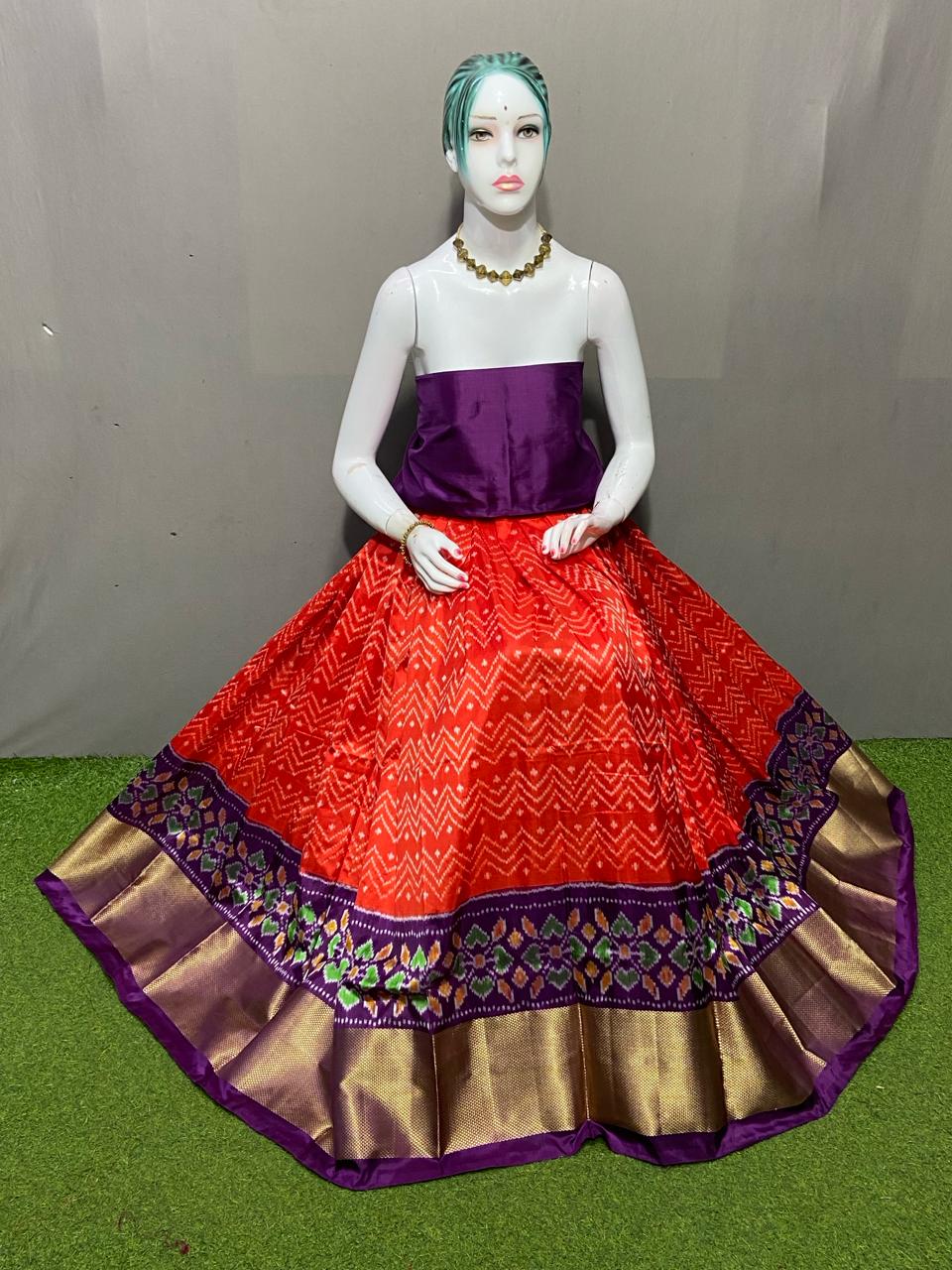 Pochampalli silk lehenga