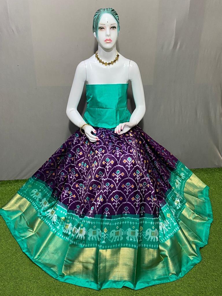 Pochampalli silk lehenga